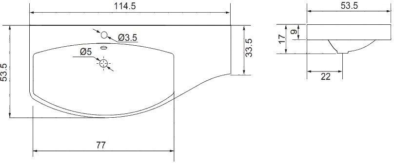 Приобрести aquanet раковина опера 115 l 115х53 см, белая