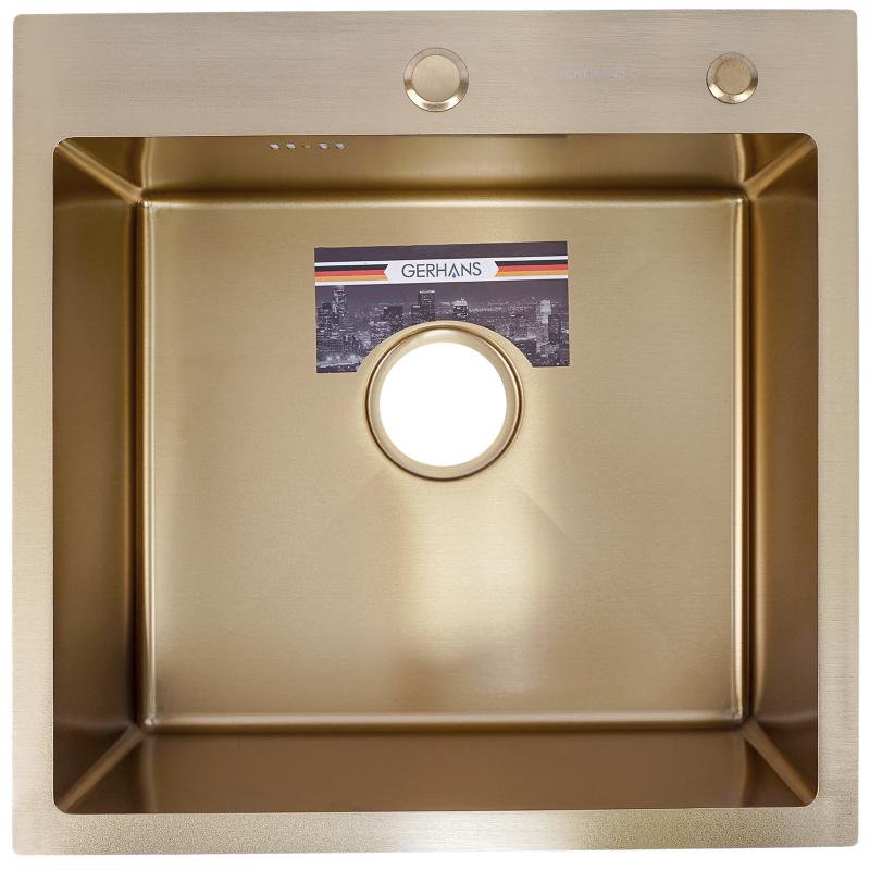 Приобрести gerhans кухонная мойка 50х50 см, золото