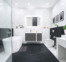 Cezares Тумба подвесная с раковиной BELLAGIO 106 см Grigio nuvola, левостороняя, серая 55301