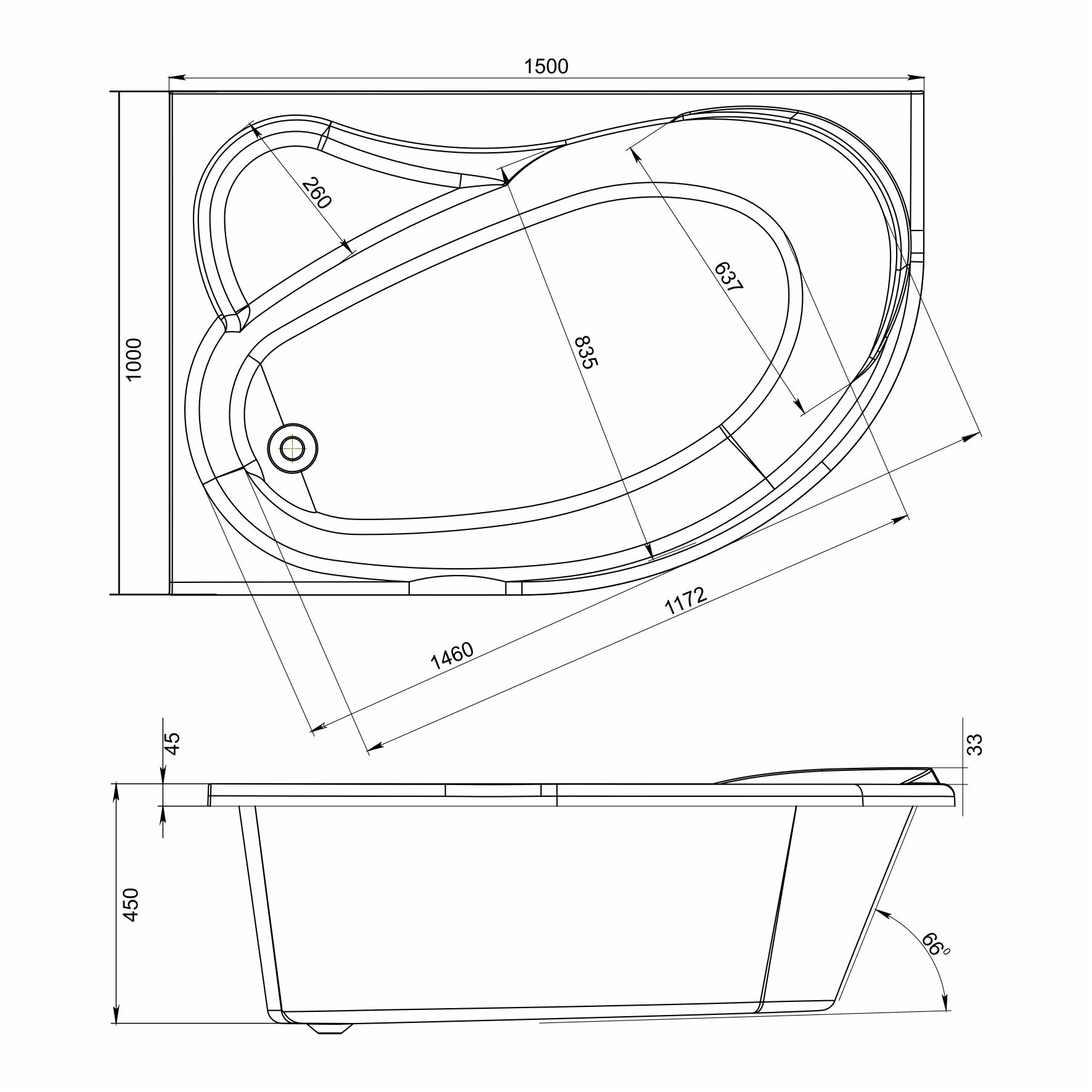 Приобрести mirsant ванна акриловая ялта 150*100 см, белая, левая ут000022685