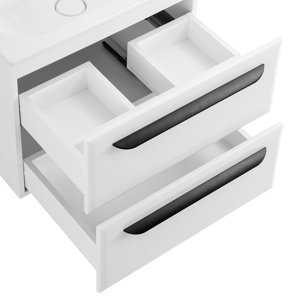 Приобрести cezares тумба подвесная с раковиной eco-cer 60 см bianco lucido, белый глянец eco-cer-600-2c-so-bl