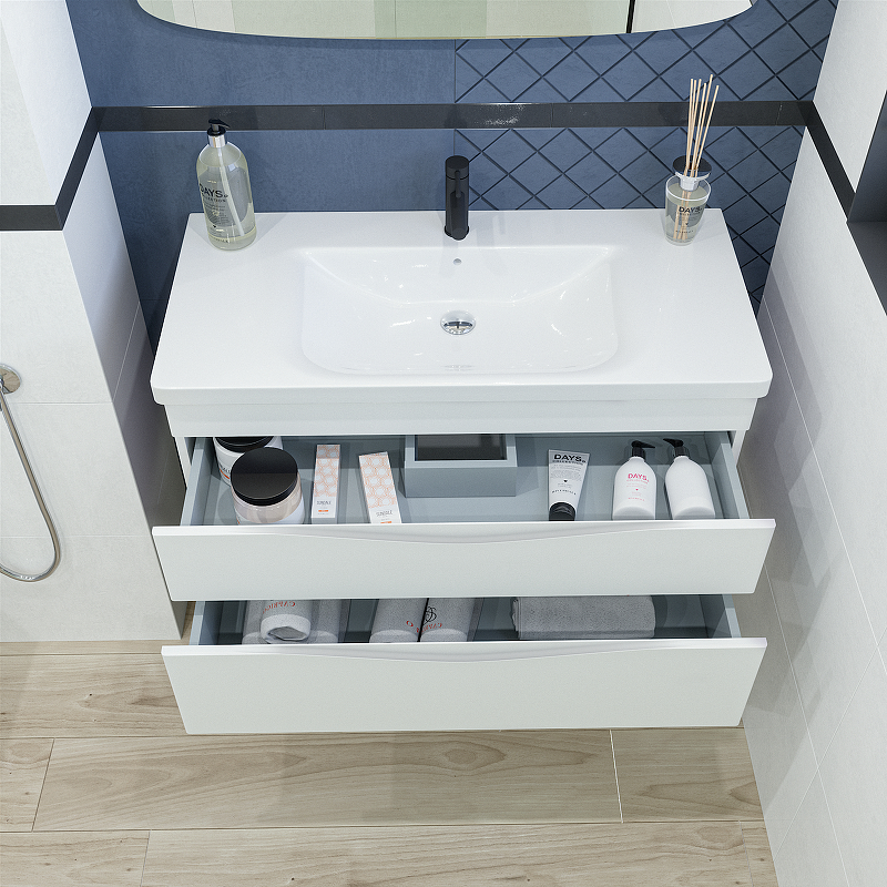 Приобрести caprigo тумба с раковиной подвесная lento 100 см, белая 36214-sf027