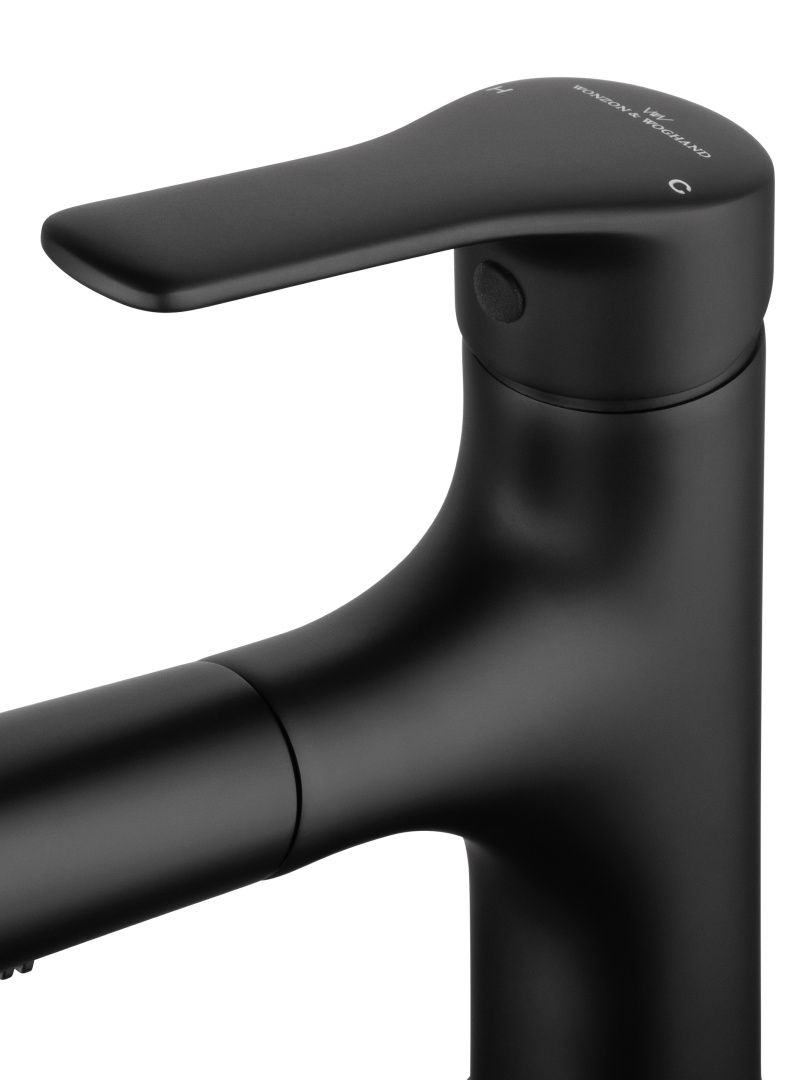 Приобрести смеситель для раковины с выдвижным изливом wonzon & woghand, черный матовый (ww-ae4151-mb)