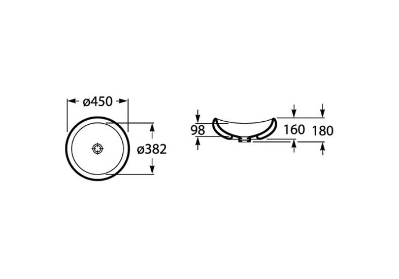 Приобрести раковина чаша roca urbi 1 45 см 7.3272.2.500.0