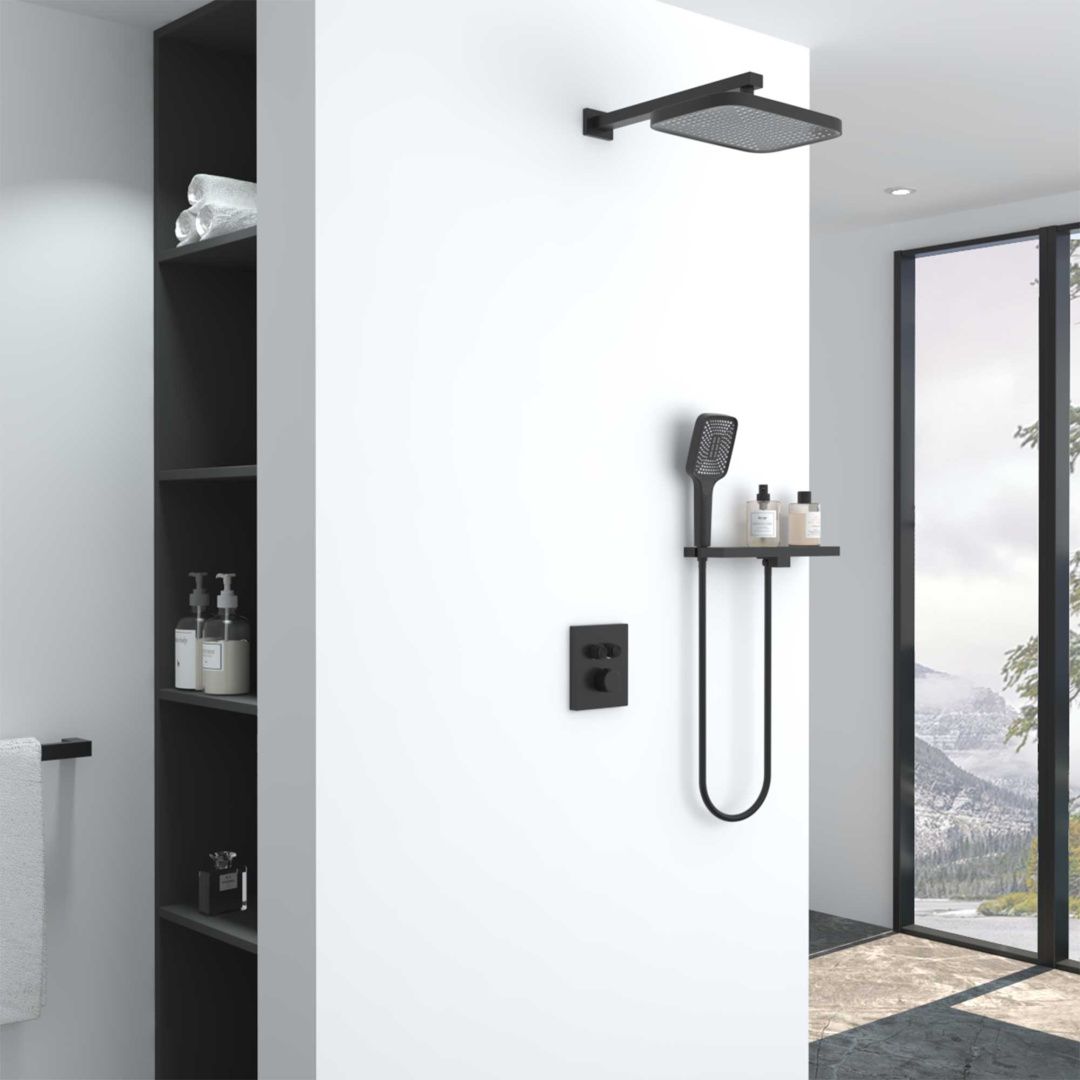 Приобрести vincea встраиваемая душевая система с термостатом, черная матовая vsfw-321mt1rmb
