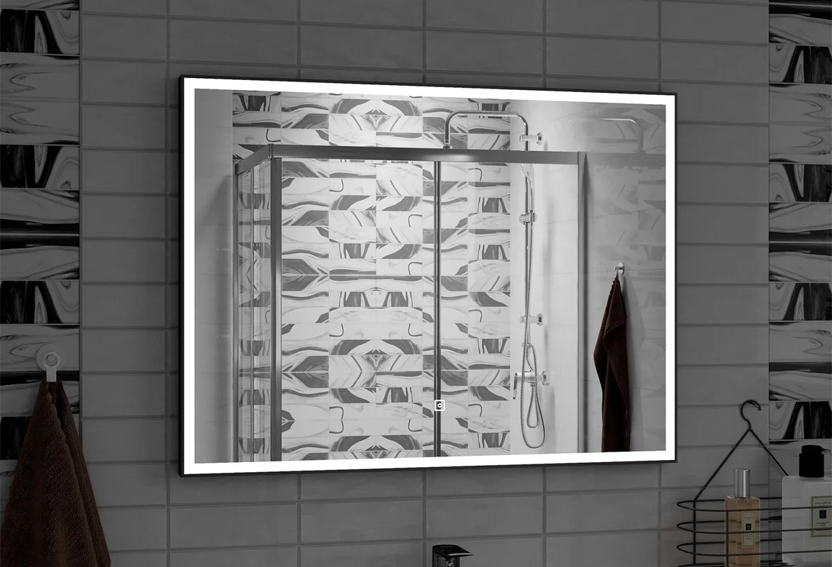 Приобрести continent зеркало с подсветкой sting black 100х70 см, черное