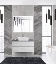 Cezares Тумба со столешницей MOLVENO 46 100 см Legno Bianco, белая MOLVENO 46-100-2C-SO-LB