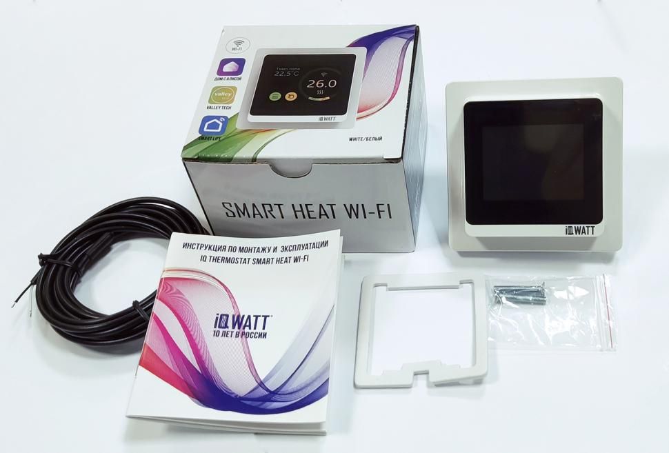 Приобрести iqwatt программируемый терморегулятор smart heat wi-fi white , голосовое управление, алиса