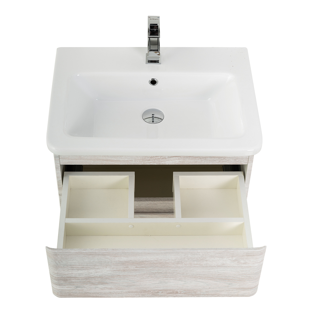 Приобрести belbagno тумба с раковиной albano-cer 50 см, подвесная rovere vintage bianco, белая раковина