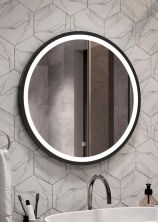 Continent Зеркало с подсветкой Style Black 80х80 см, черный