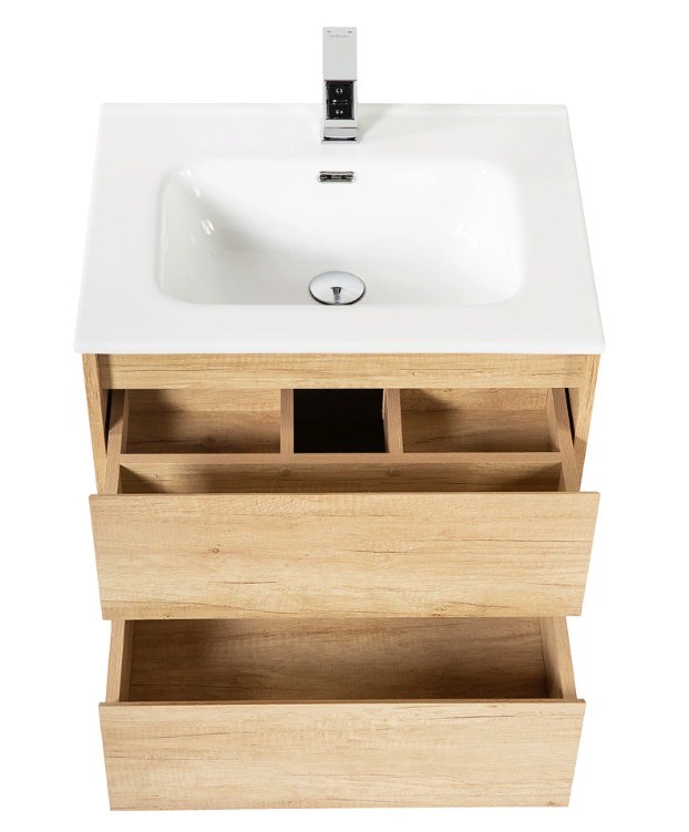 Приобрести тумба подвесная с раковиной belbagno kraft-600-2c-so-rnn 60 см, rovere nebrasca nature