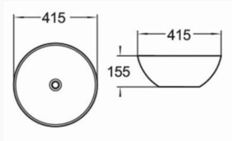 Приобрести раковина накладная ceramalux 41 см nc 104mb