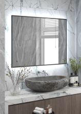 Continent Зеркало с подсветкой Meridian Black 100х70 см, черное