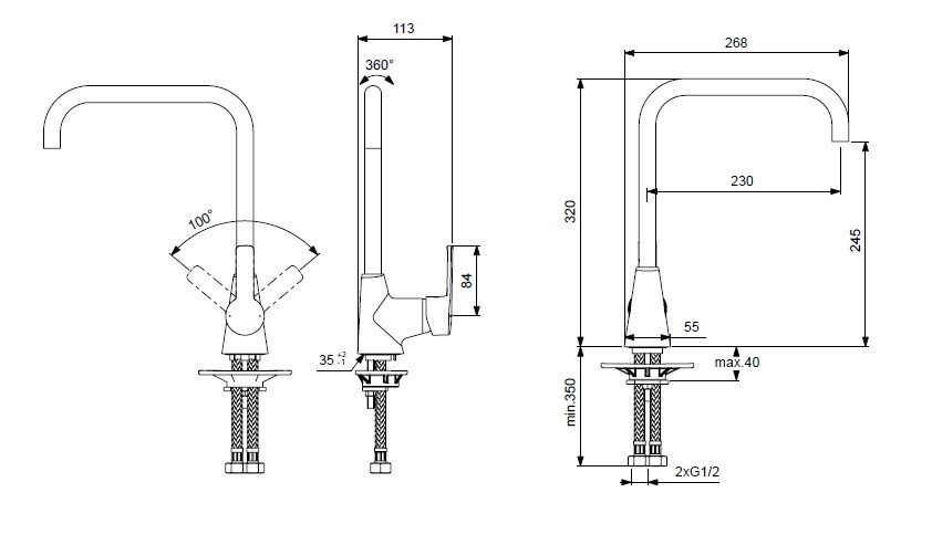 Приобрести смеситель для кухни vidima uno ba242aa