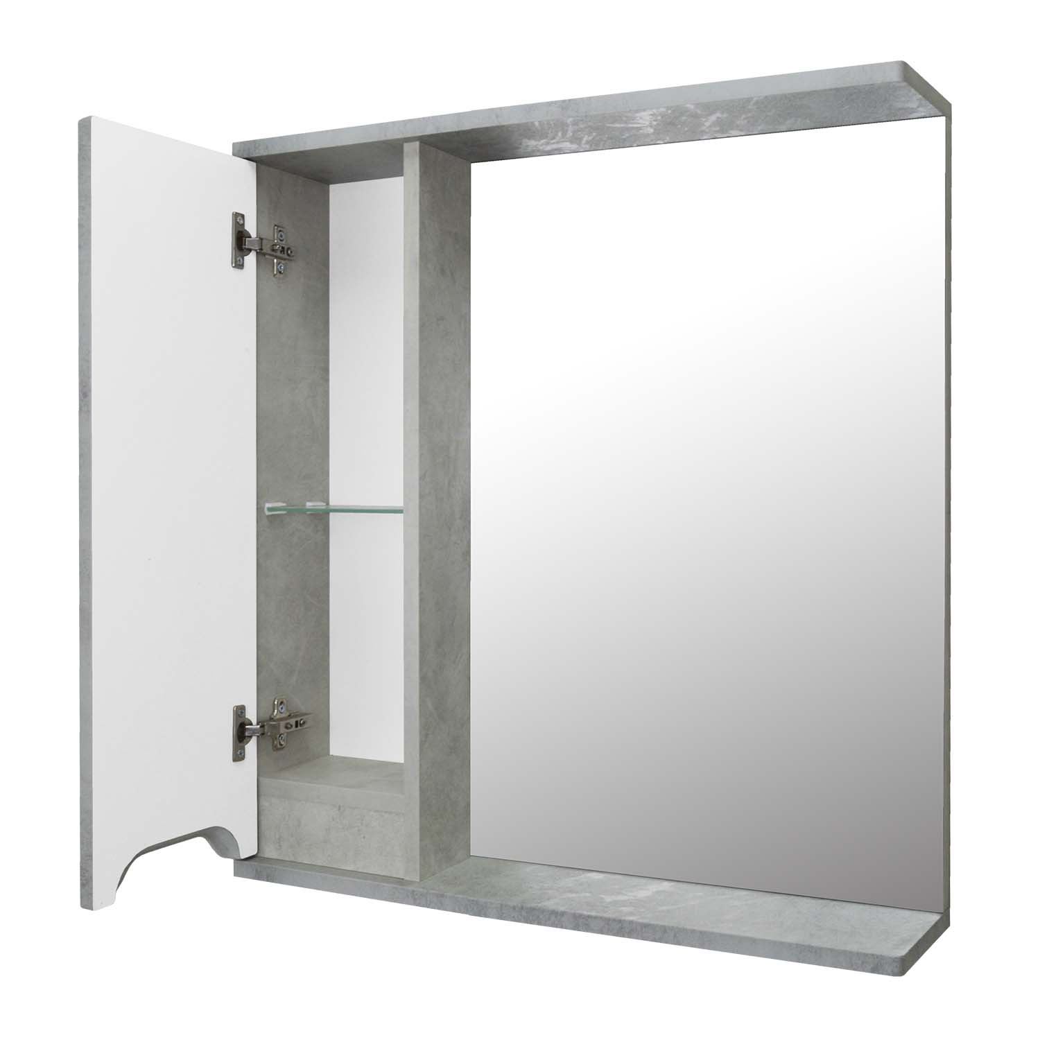 Приобрести loranto зеркало-шкаф florena 70 70х60 см, левое, светлый бетон (cs00086986)