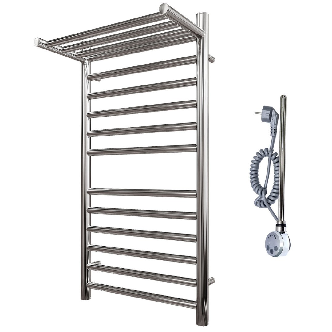 Приобрести полотенцесушитель электрический point 500х800 аврора п11 с полкой, хром pn10158spe