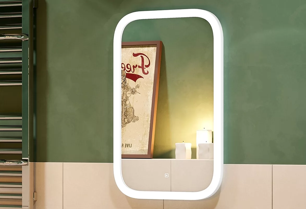 Приобрести continent зеркало с подсветкой mini 40х70 см, белое