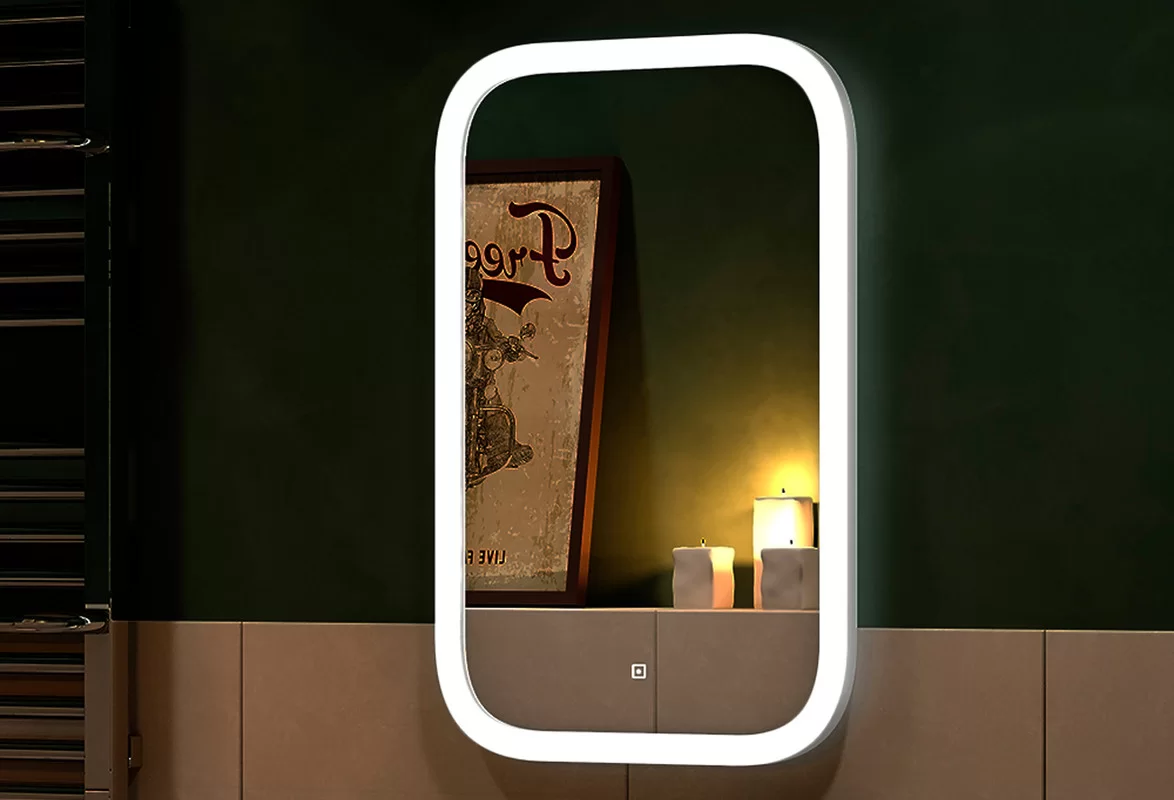 Приобрести continent зеркало с подсветкой mini 40х70 см, белое