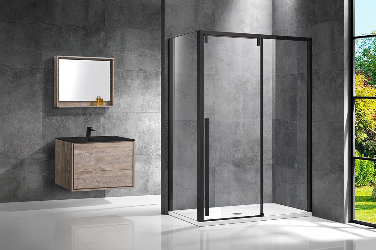 Приобрести vincea душевое ограждение lugano 80х140 см, прозрачное, черное vsr-1l8014clb-1