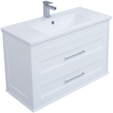 Aquanet Тумба с раковиной Бостон 100 см, белая матовая