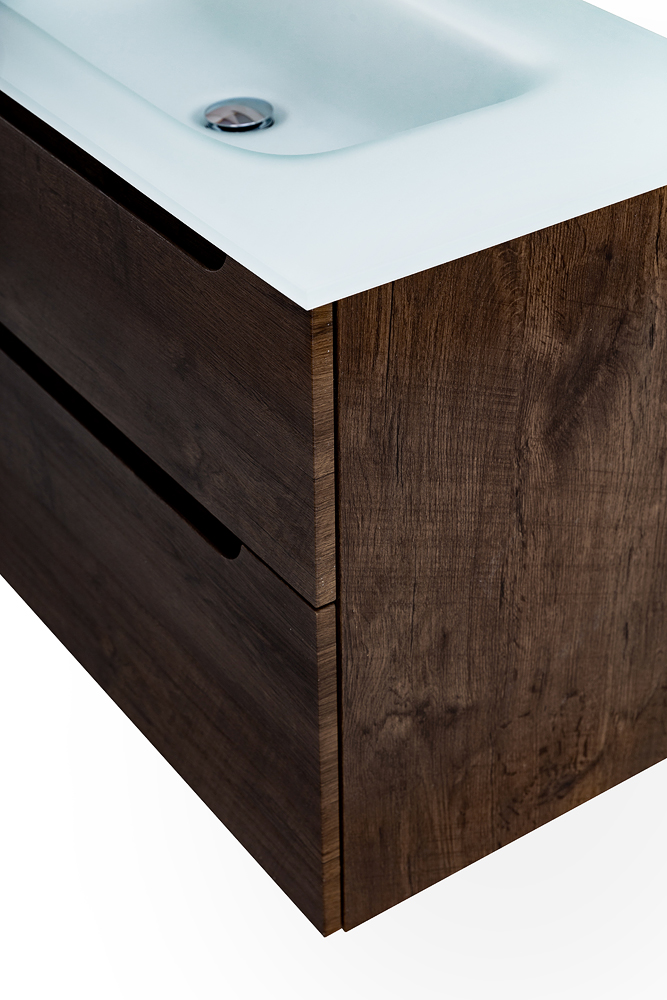 Приобрести belbagno тумба с раковиной etna-h60 100 см, подвесная rovere moro, стеклянная раковина