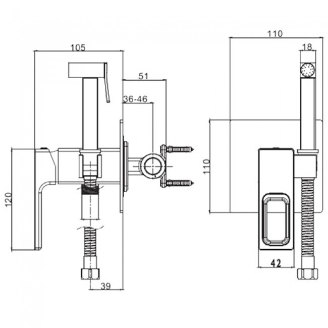 Приобрести gappo смеситель с гигиеническим душем g7217-8, белый\хром 19570