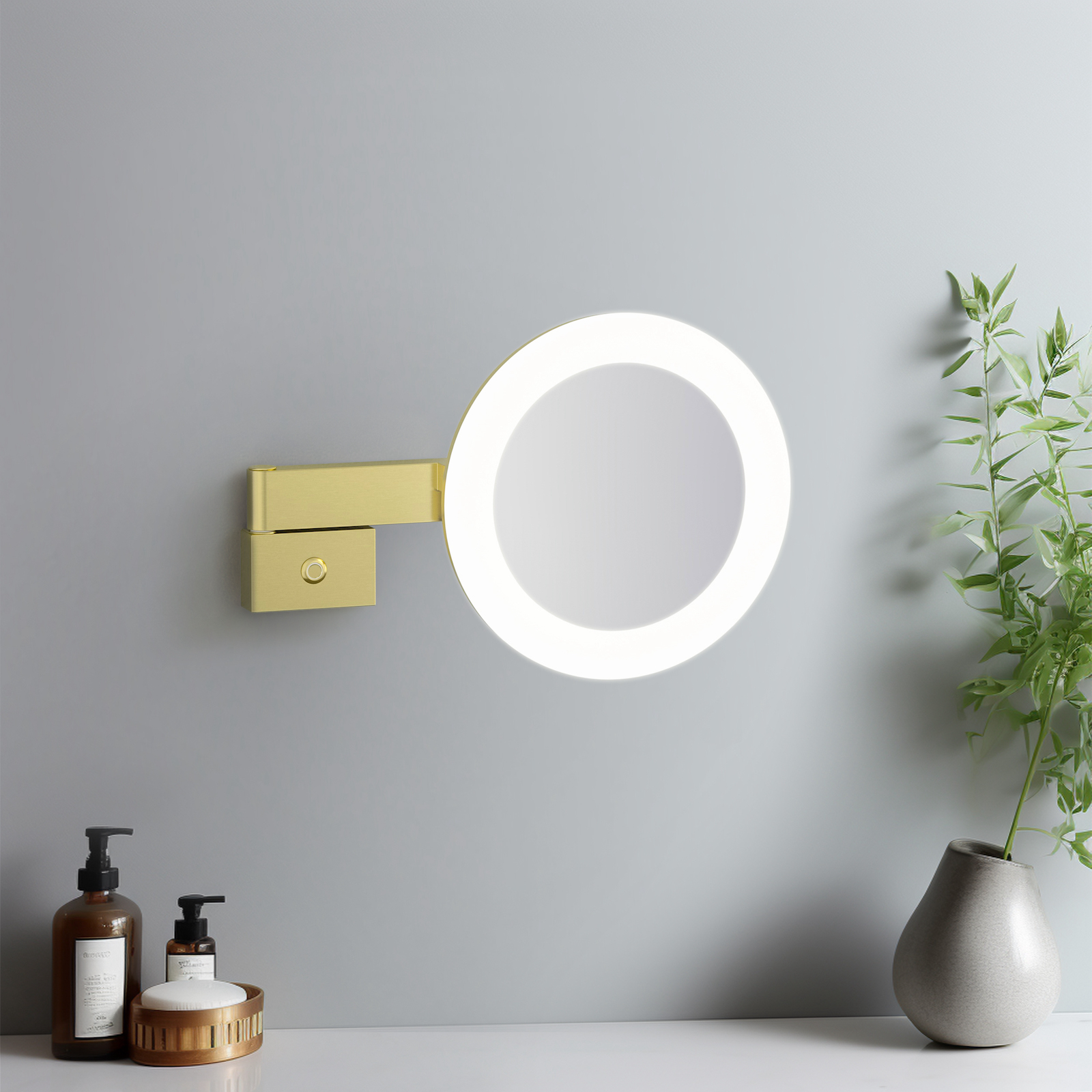 Приобрести зеркало с подсветкой timo petruma 15276/17 золото матовое