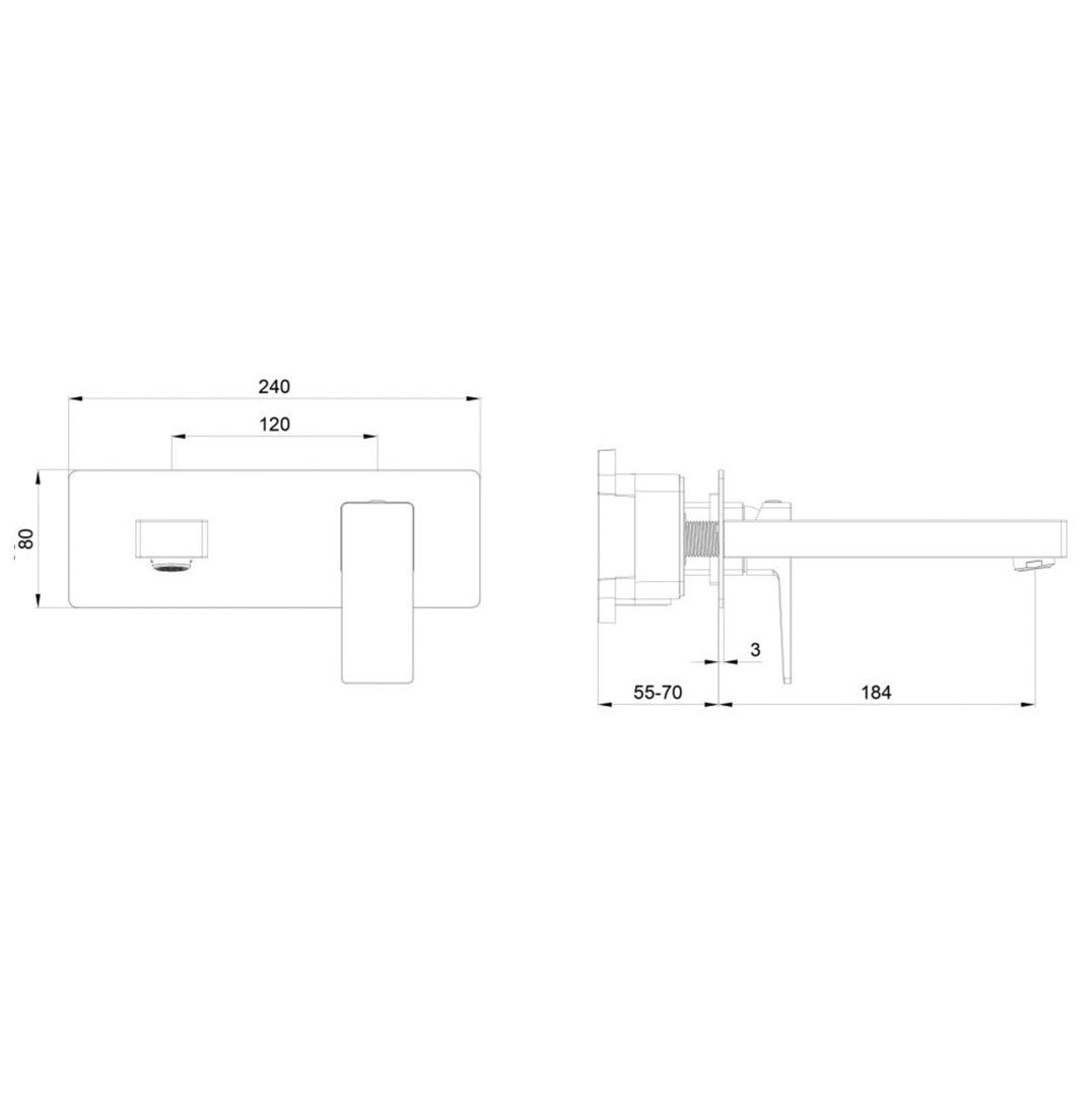Приобрести смеситель для раковины встраиваемый wonzon & woghand cube 2.0, черный матовый (ww-88869068-mb)