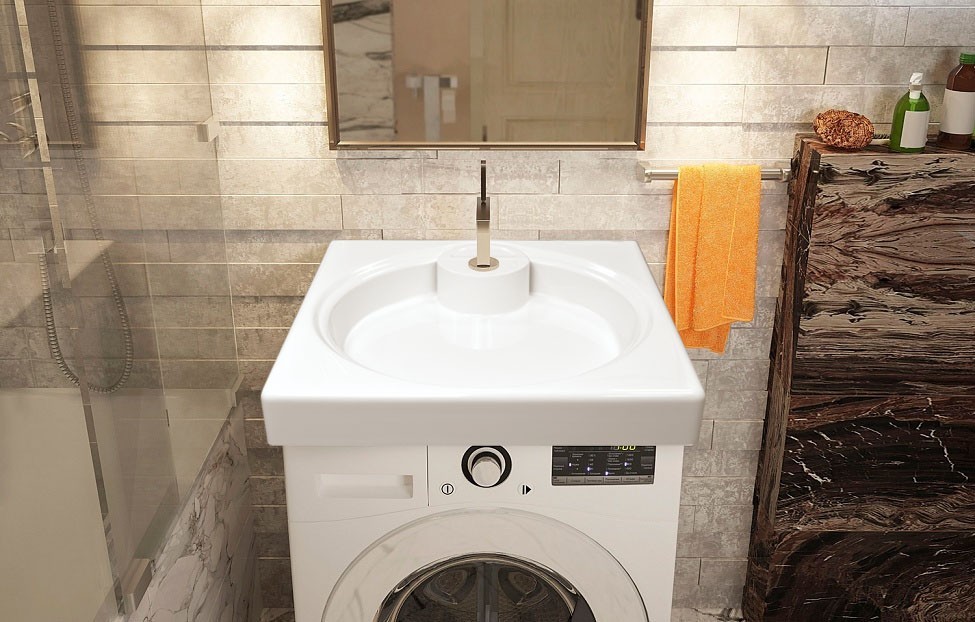 Приобрести раковина над стиральной машиной azario lindi 59,7х59,5 с сифоном fr-00000805