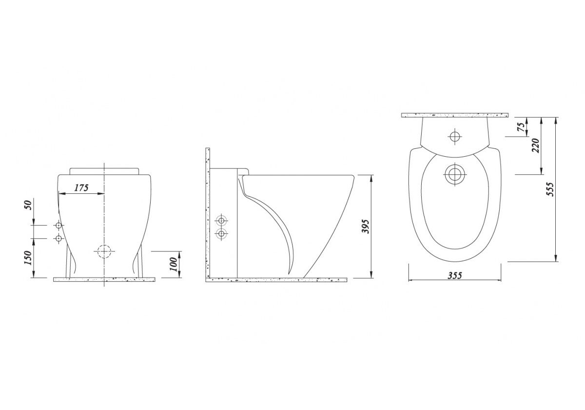 Приобрести напольное биде kale stil