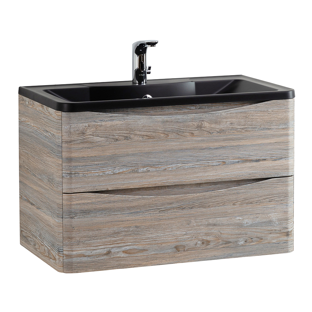 Приобрести belbagno тумба с раковиной acqua 100 см, подвесная pino scania, чёрная раковина