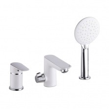 IDDIS Смеситель на борт ванны Cloud, 3 -отверстия, белый\хром CLOSB30i07