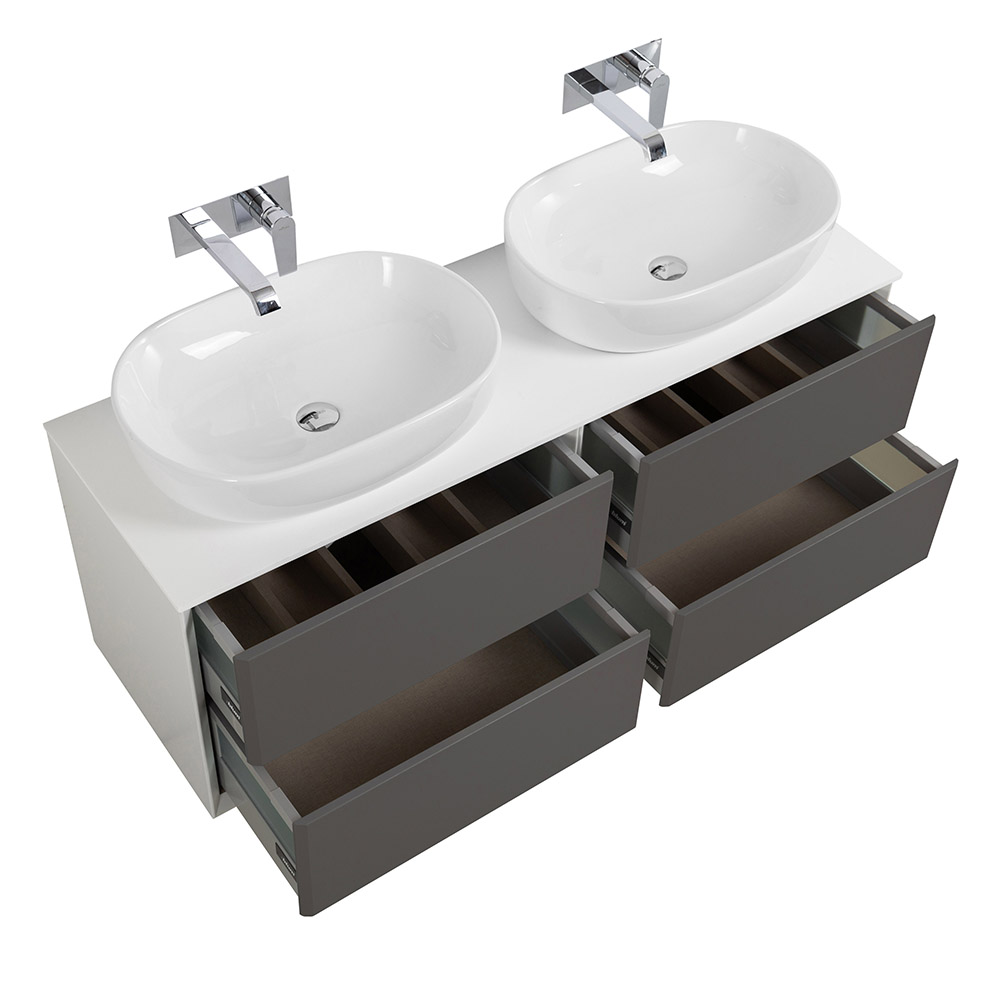 Приобрести cezares тумба со столешницей подвесная bellagio 140 см grigio nuvola, серая 55301