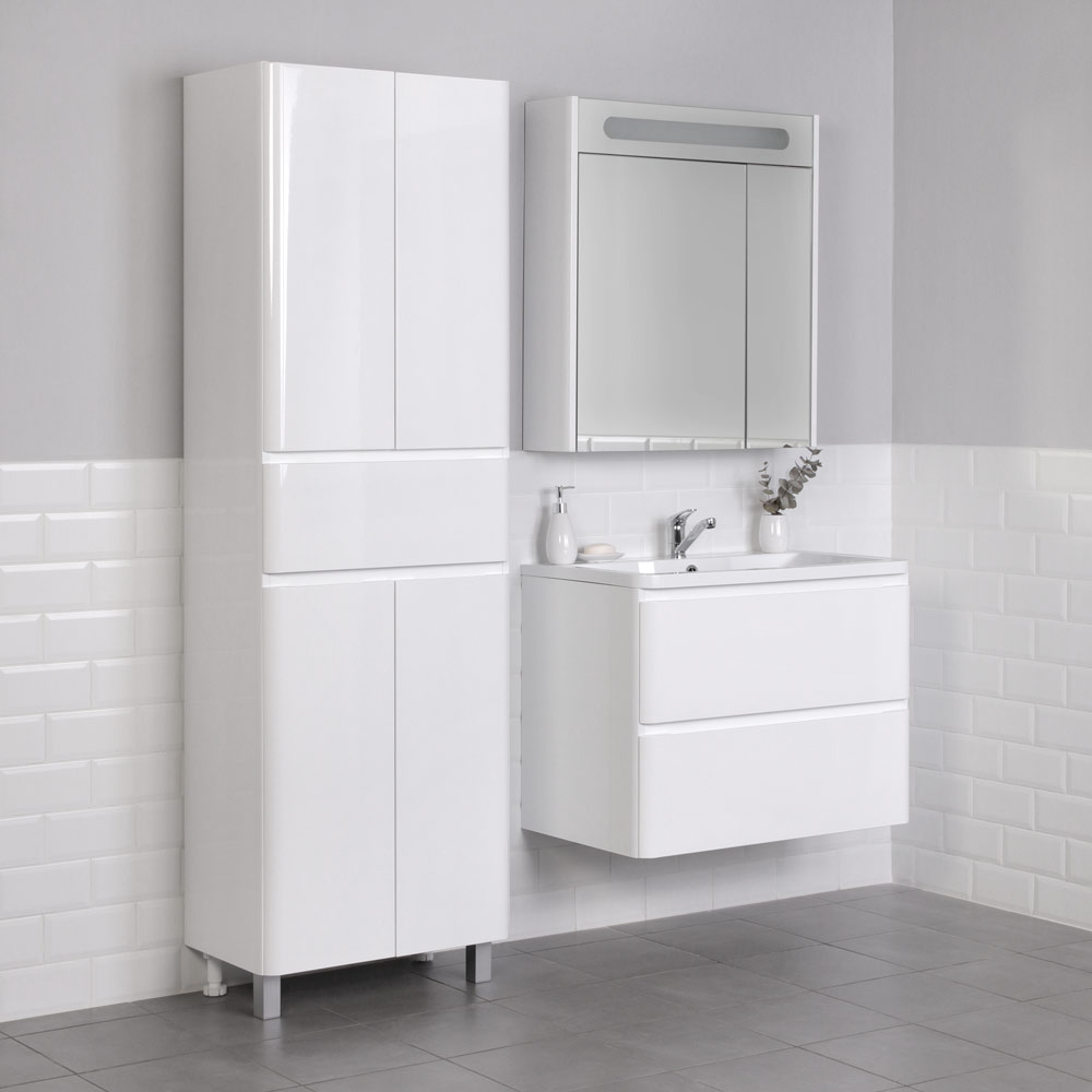 Приобрести тумба подвесная итана roberto 80 с раковиной adel 80, белый глянец