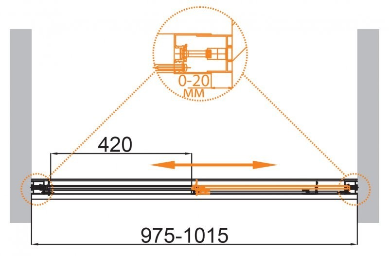 Приобрести cezares дверь душевая comfort-bf-1 100x195см comfort-bf-1-100-c-cr