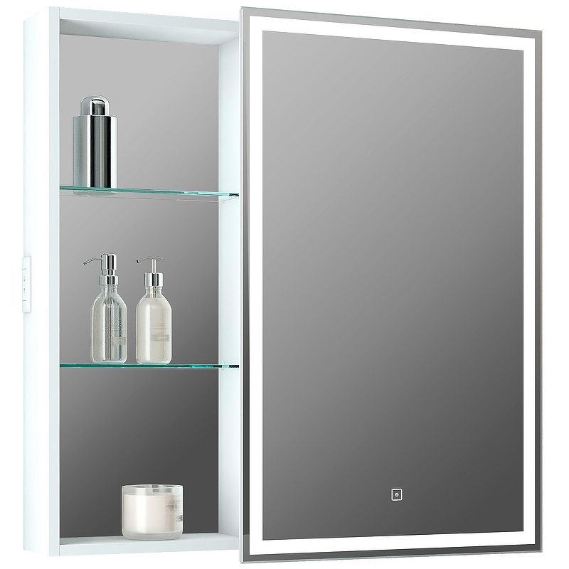 Приобрести continent зеркало шкаф с подсветкой aperio 80х80 см, сенсорный включатель, правосторонее, белое