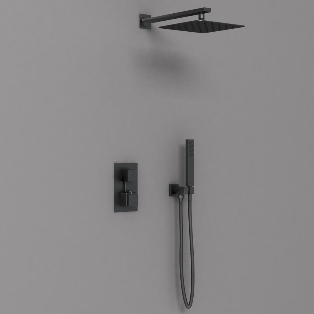 Приобрести vincea встраиваемая душевая система с термостатом, черная матовая vsfw-102tmb