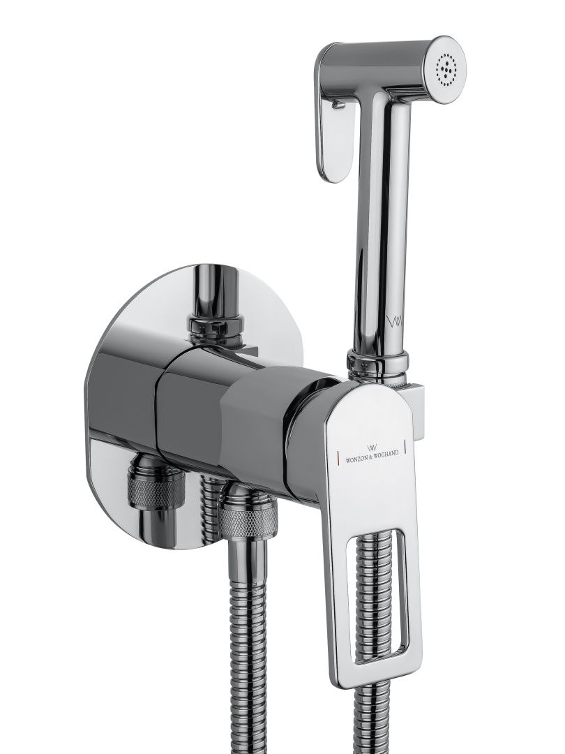 Приобрести смеситель с гигиеническим душем встраиваемый wonzon & woghand frame, хром (ww-88829010-cr)
