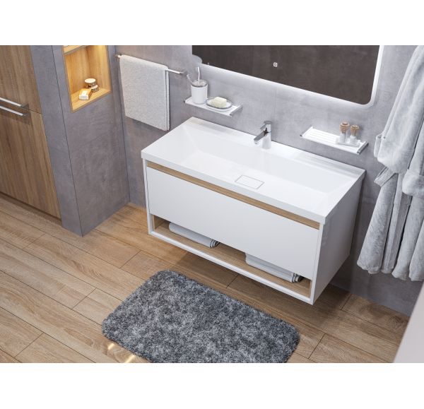 Приобрести mirsant тумба подвесная scandy 100 см с раковиной style 100 ут000080933