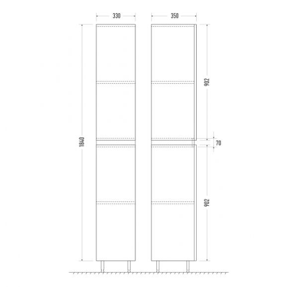 Приобрести mirsant пенал next, напольный, 34см белый