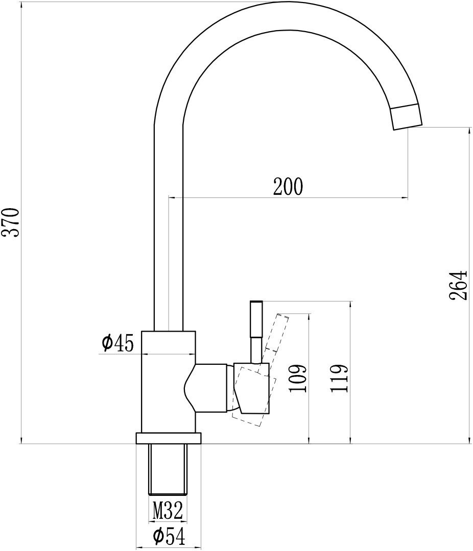 Приобрести savol смеситель для кухни 353мм, черный матовый s-601816h