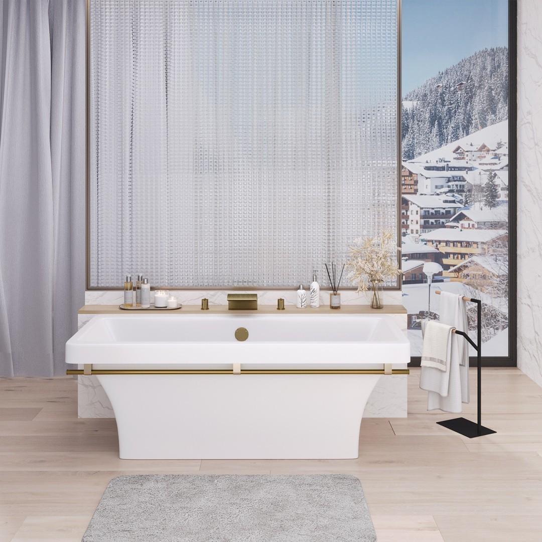 Приобрести aqua de marco отдельностоящая ванна crete 178x79см, белая\бронза 1180wbkri