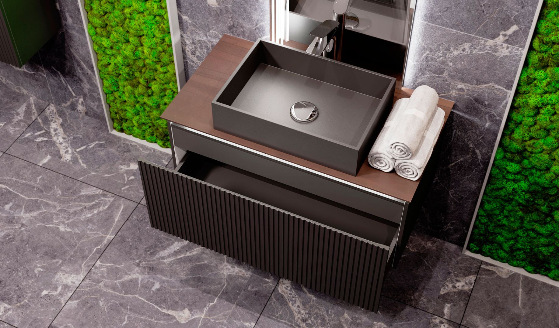 Приобрести jorno тумба подвесная strong 100 см со столешницей, антрацит