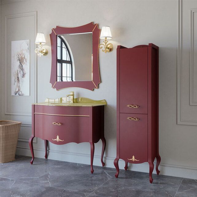 Приобрести caprigo пенал bourget 50 см, левый, бордовый, эмаль