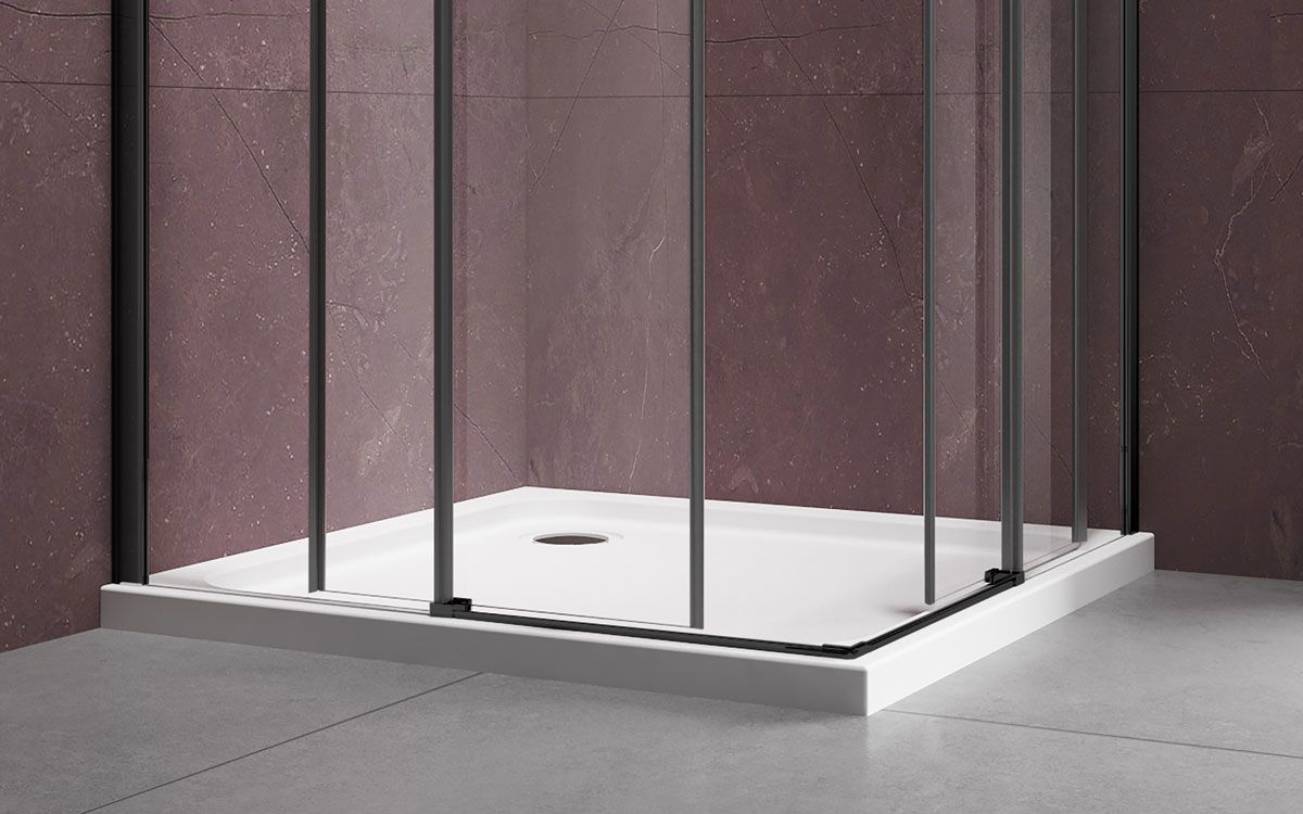 Приобрести vincea душевое ограждение dice 90х90 см, прозрачное, черное vss-4d900clb