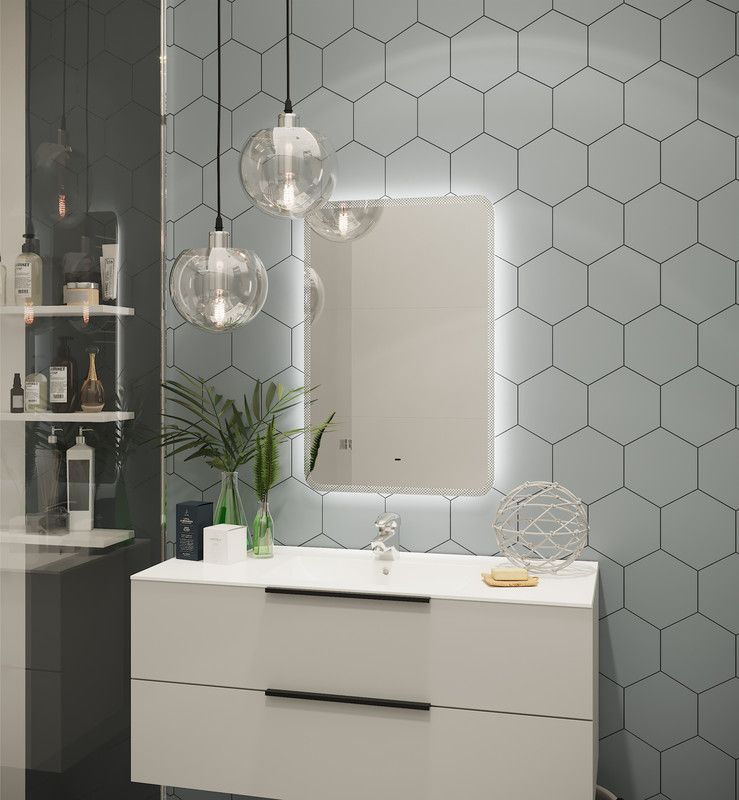 Приобрести continent зеркало с подсветкой isten 60х80 см, бесконтактный включатель, белое