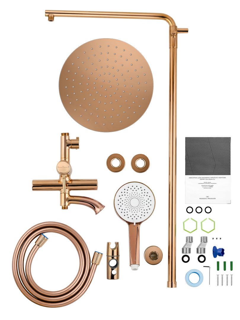 Приобрести душевая система wonzon & woghand tor, розовое золото (ww-88047073-rg)