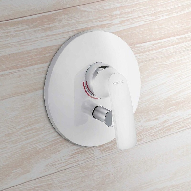 Приобрести kludi смеситель для душа скрытого монтажа balance, белый\хром 526509175