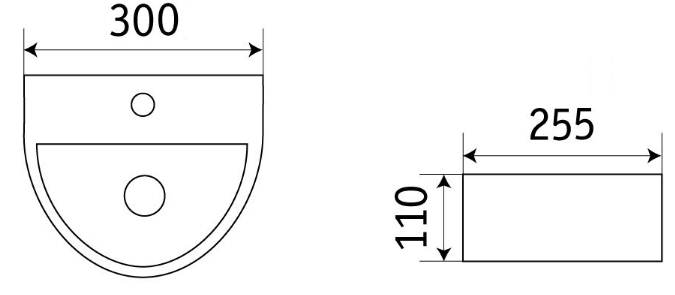 Приобрести раковина подвесная ceramalux 30 см 7781