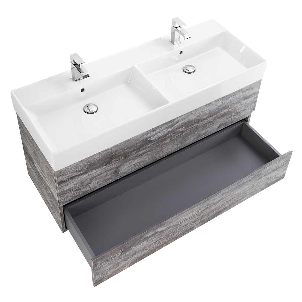 Приобрести cezares тумба подвесная с раковиной molveno 46 120 см legno grigio, серая molveno 46-120-2c-so-2-lg